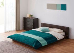 ベッドスプレッド　a.flat ミントグリーン コト・ローベッド ベッドスプレッド＆スロー セット (フォレスト