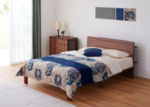 ムク・ベッド ベッドスプレッド＆スロー セット (アイランドブルー