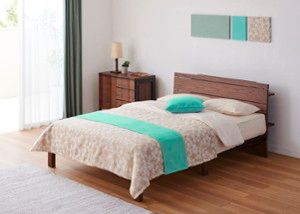 ムク・ベッド ベッドスプレッド＆スロー セット (アイランドブルー