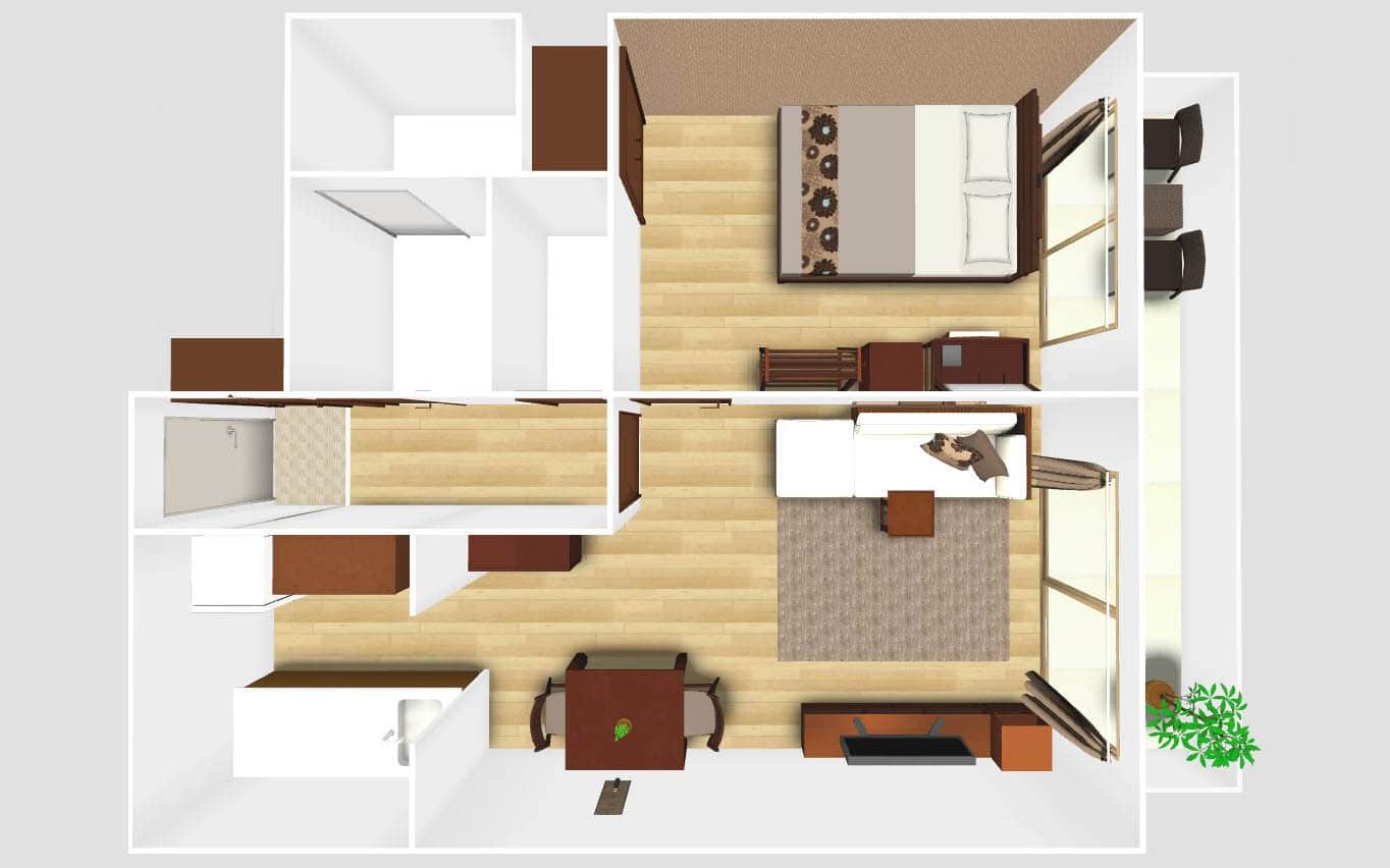 二人暮らしの部屋 1ldkの作り方 1ldkのレイアウト 家具選びを考える A Flat その暮らしに アジアの風を 目黒通り 新宿 大阪梅田 グランフロント北館