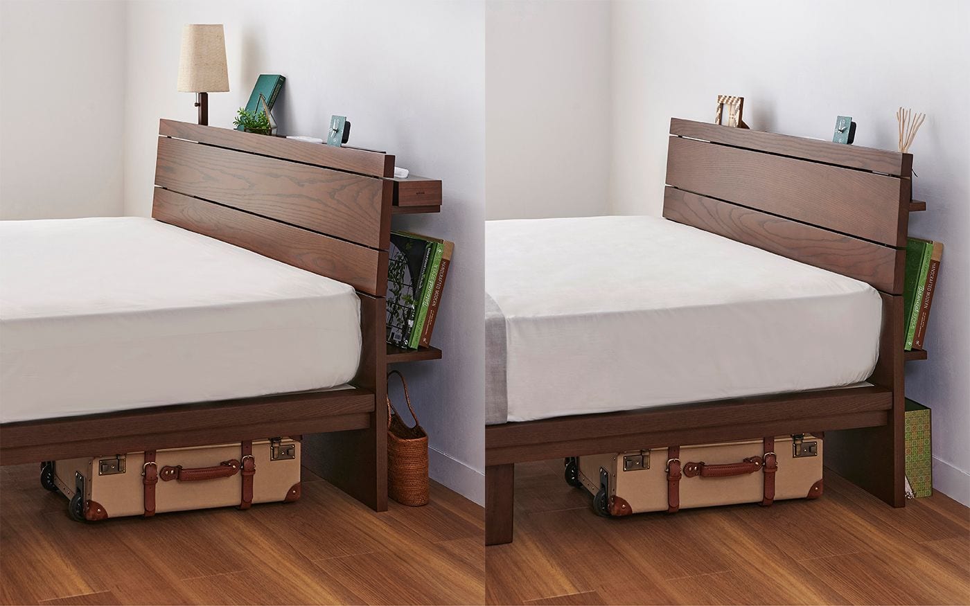 奥行の異なる2タイプから選べるベッド