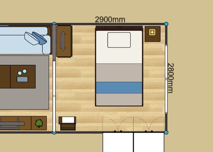 引っ越し前：セミダブルの寝室例 (4.5畳)