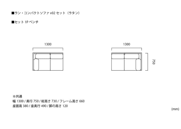 ラン・コンパクトソファ v02 セット (ラタン)：画像65