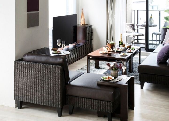 ラン・コンパクトソファ コーナー (ラタン)：画像9