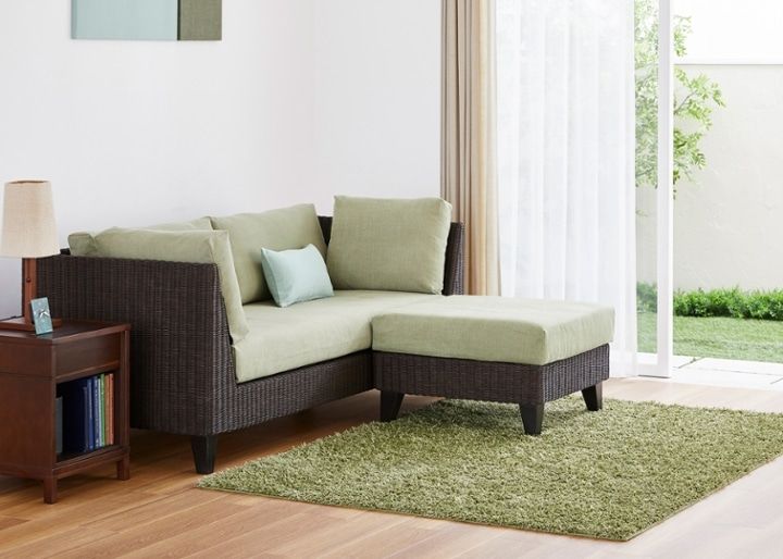 ラン・コンパクトソファ オットマン (ラタン)：画像7