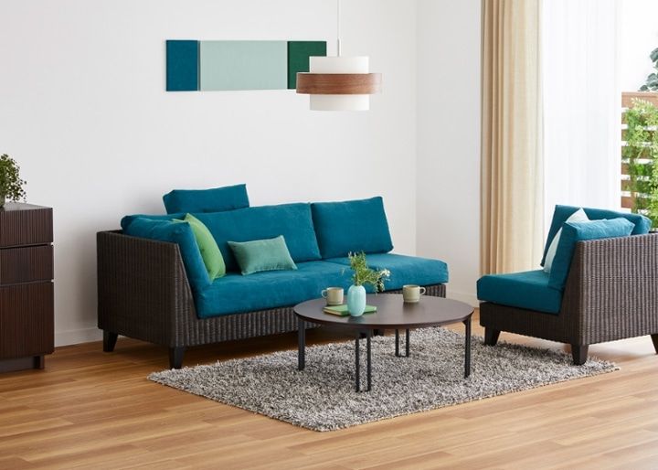 ラン・コンパクトソファ v05 コーナーセット (ラタン)：画像24