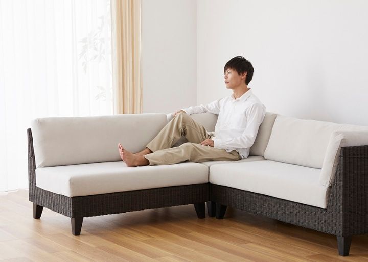 ラン・コンパクトソファ v05 コーナーセット (ラタン)：画像61