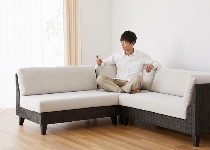 ラン・コンパクトソファ v05 コーナーセット (ラタン)：画像63