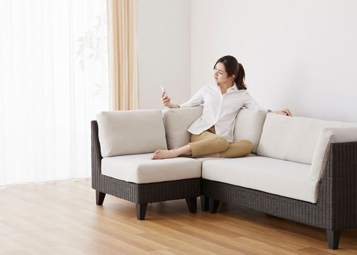 ラン・コンパクトソファ v05 コーナーセット (ラタン)：画像68