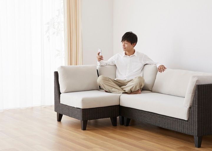 ラン・コンパクトソファ v05 コーナーセット (ラタン)：画像69