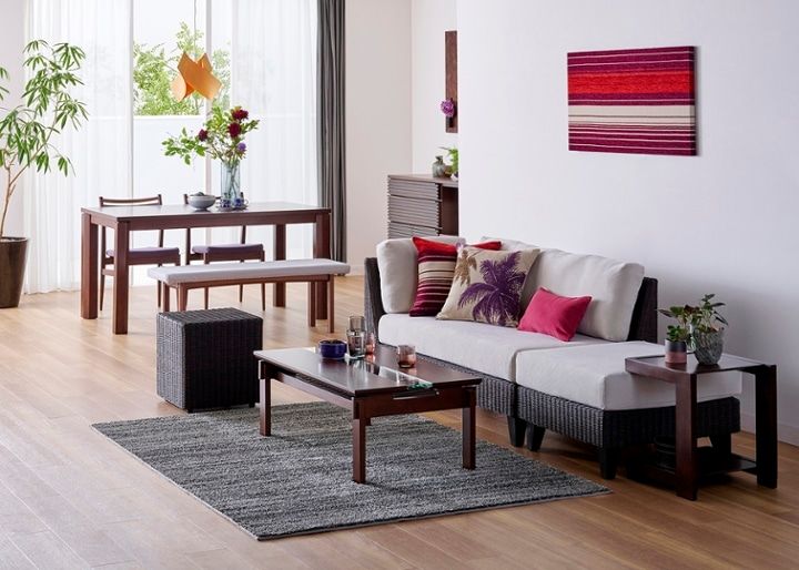 ラン・コンパクトソファ 2P片アーム (ラタン)：画像22