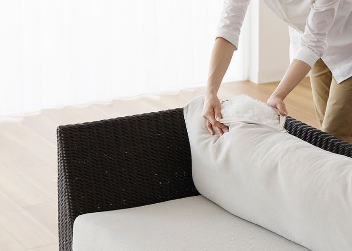 ラン・コンパクトソファ 2P片アーム (ラタン)：画像47