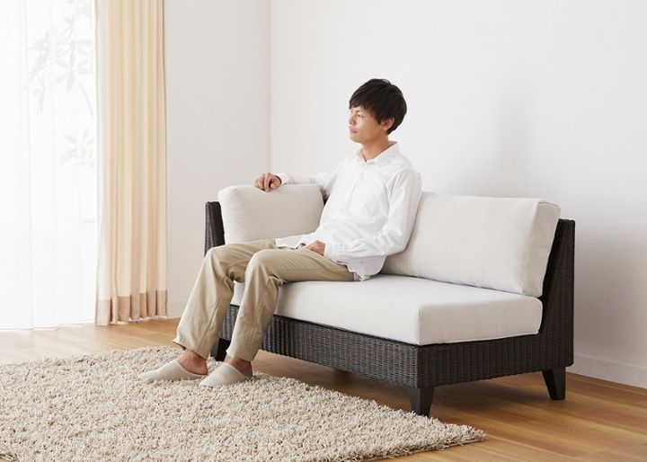 ラン・コンパクトソファ 2P片アーム (ラタン)：画像56