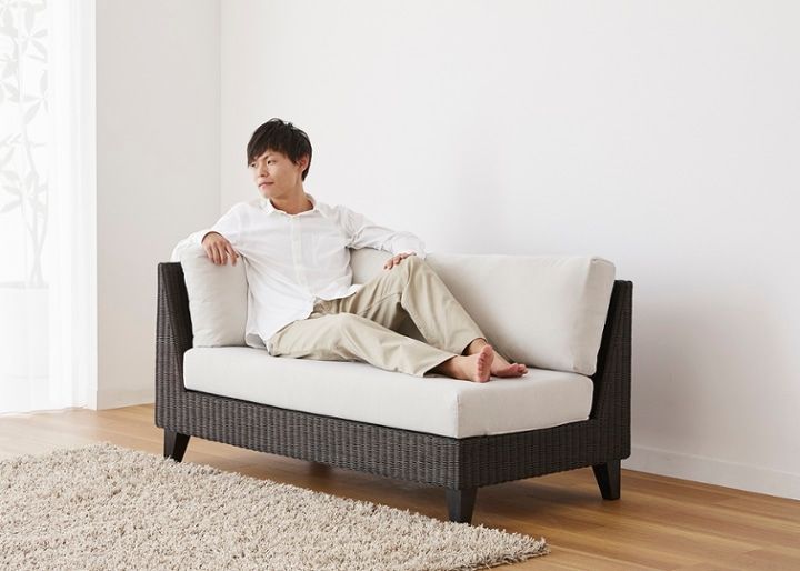 ラン・コンパクトソファ 2P片アーム (ラタン)：画像60