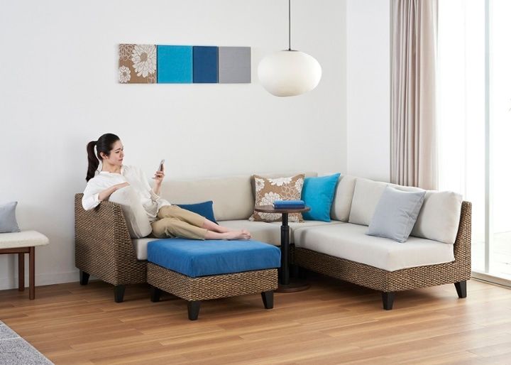 ラン・コンパクトソファ オットマン (ヒヤシンス)：画像29