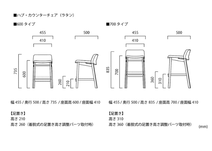 ハブ・カウンターチェア (ラタン)：画像45