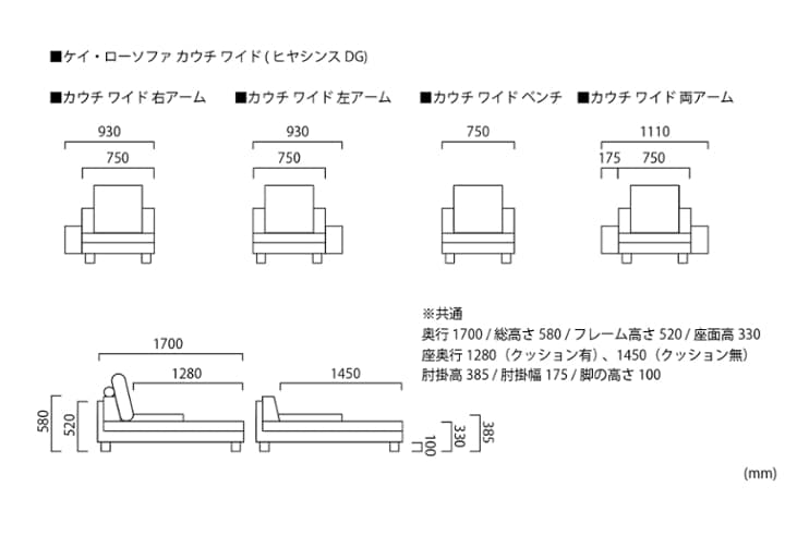 ケイ・ローソファ カウチ ワイド (ヒヤシンスDG)：画像31