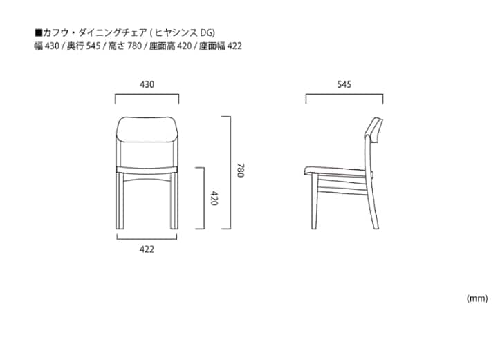 カフウ・ダイニングチェア (ヒヤシンスDG)：画像45