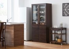 〈たのめる便〉a.flat エーフラット キッチンカウンター アジアンテイスト キッチンワゴン～ルーバーデザインがモダンアジアンな印象～ | a