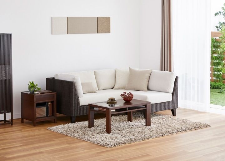 ラン・コンパクトソファ v03 コーナーセット (ラタン)：画像17