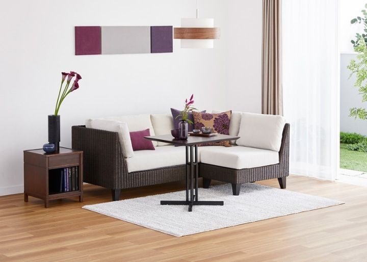 ラン・コンパクトソファ v03 コーナーセット (ラタン)：画像19