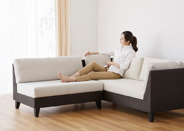 ラン・コンパクトソファ v03 コーナーセット (ラタン)：画像42