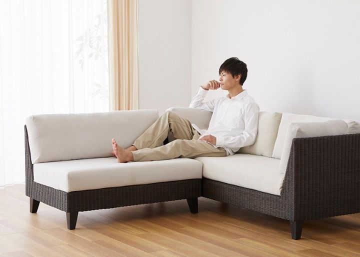 ラン・コンパクトソファ v03 コーナーセット (ラタン)：画像43