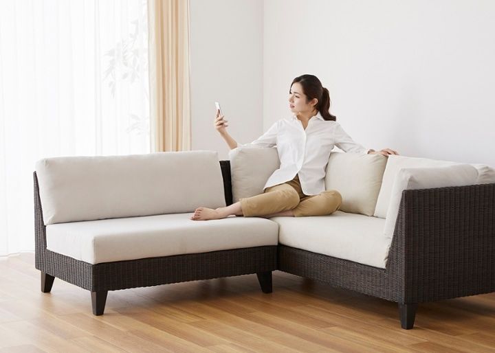 ラン・コンパクトソファ v03 コーナーセット (ラタン)：画像44