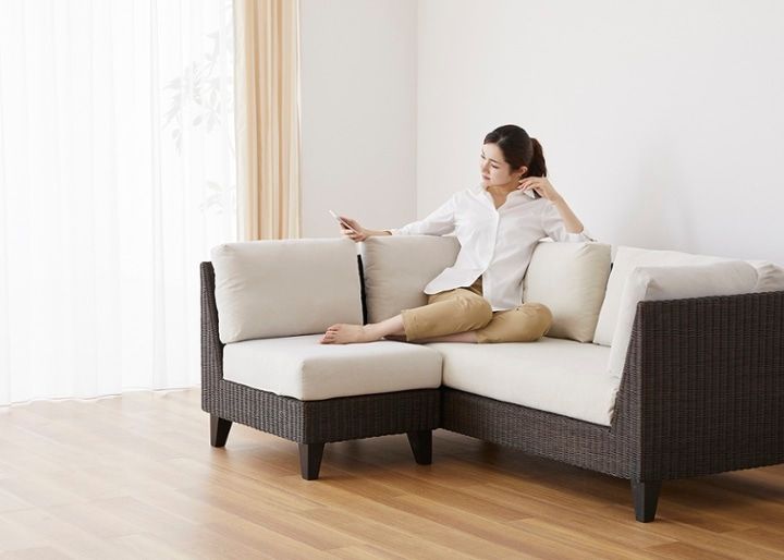 ラン・コンパクトソファ v03 コーナーセット (ラタン)：画像50