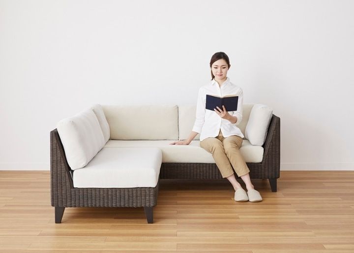 ラン・コンパクトソファ v03 コーナーセット (ラタン)：画像61