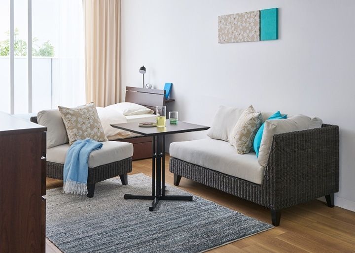 ラン・コンパクトソファ 1P 550 ベンチ (ラタン)：画像3
