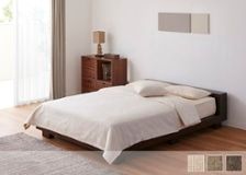 美品　a.flat エーフラット　ベッドスプレッド　グレージュ ベッドスプレッド＆スロー セット (クラウドグレー)～～ | a