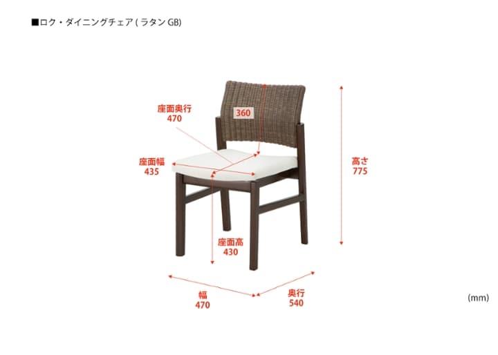 ロク・ダイニングチェア (ラタンGB)：画像23