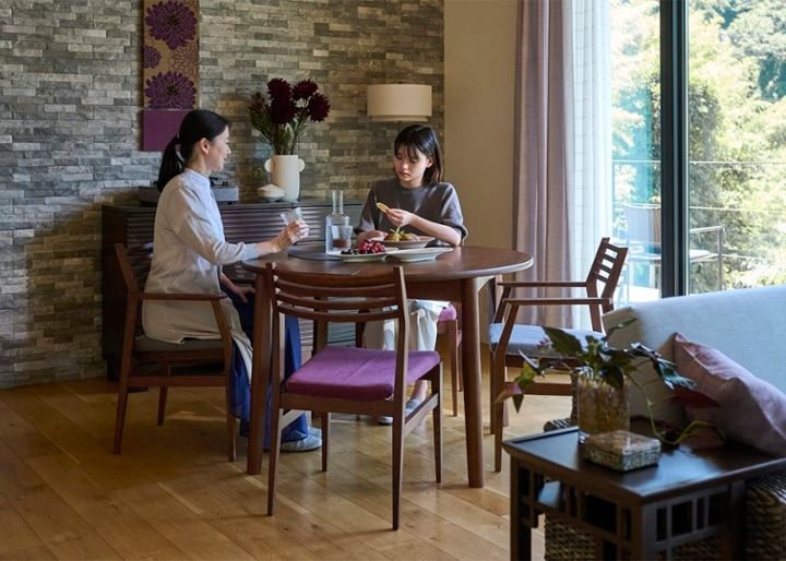 エン・伸長式ダイニングテーブル 1100 (NA) セット チェア×2：画像20