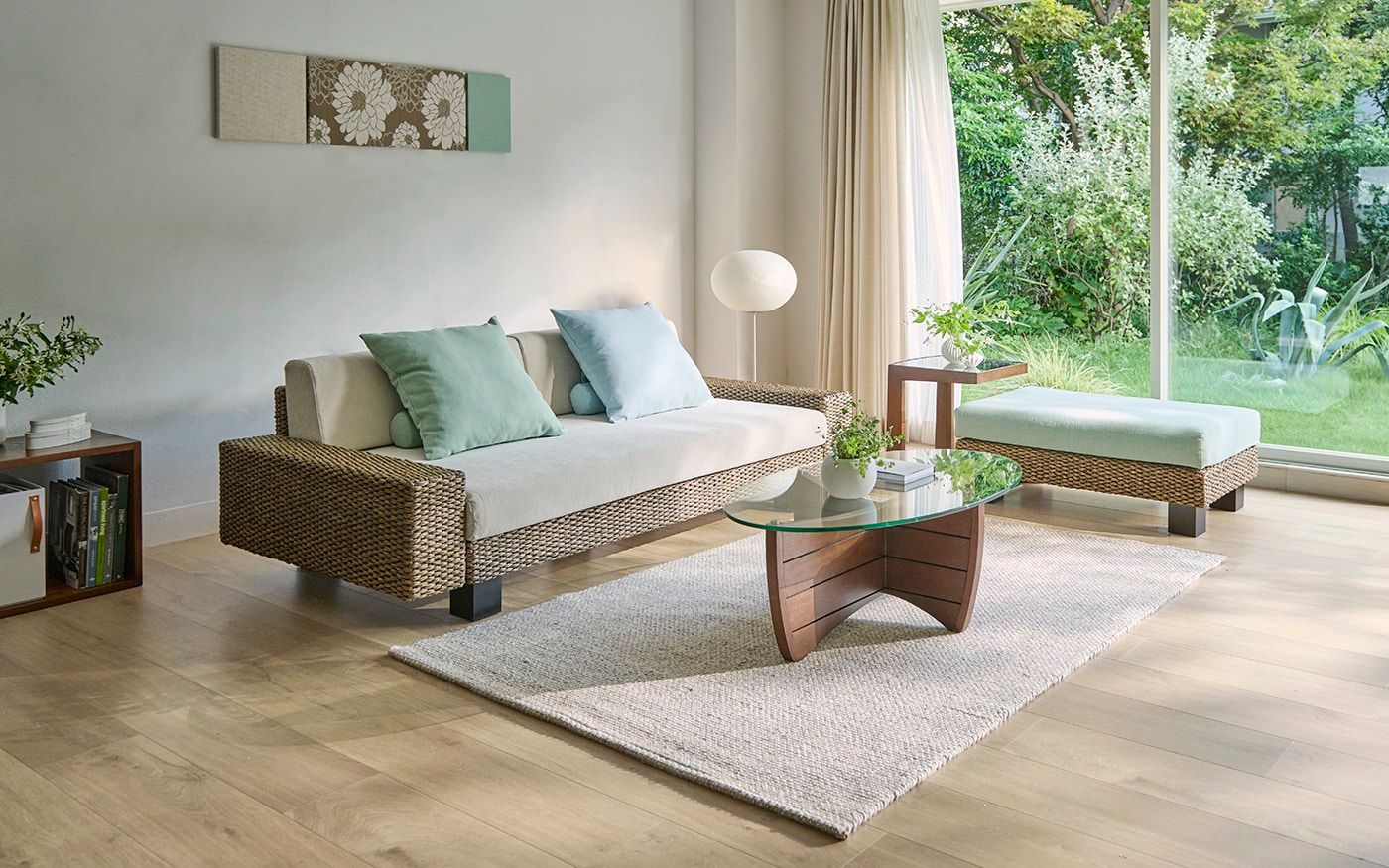 淡い緑色 高脚陶器ボウル 木箱付き 木製脚付き 淡い緑色 淡い緑色 高脚陶器ボウル 木箱付き 楽天