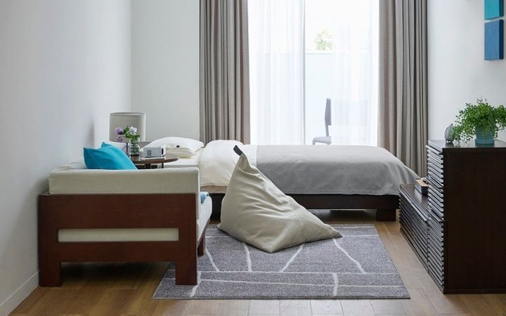 No.279：6畳でも開放感！ロースタイル×ターコイズブルーの部屋：画像12