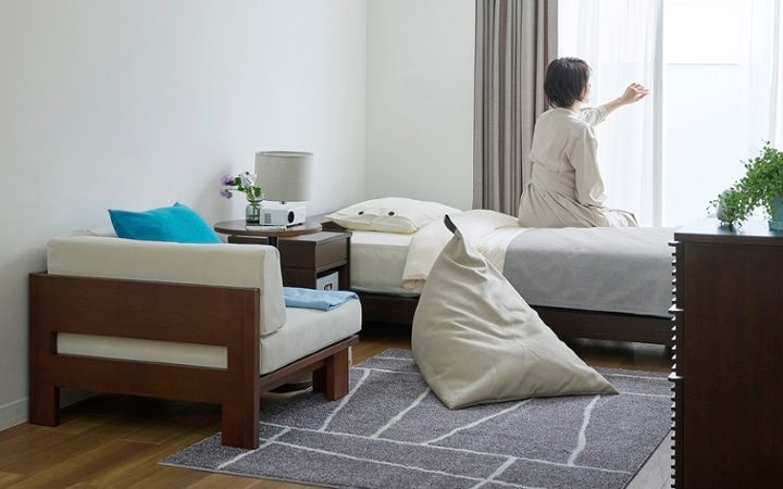 No.279：6畳でも開放感！ロースタイル×ターコイズブルーの部屋：画像20