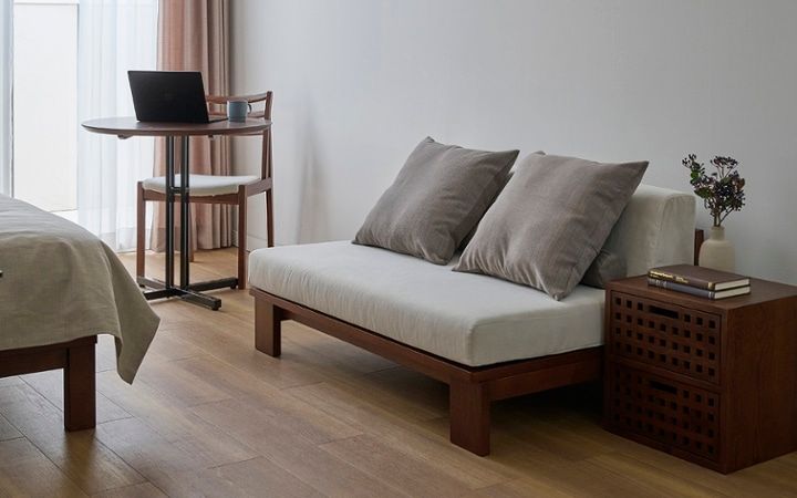 No.280：一人暮らしをアースカラーで穏やかに過ごす6畳の空間：画像3