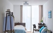 No.297：ブルーで広く見せる6畳。開放感あふれるワンルーム・寝室：画像10