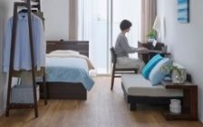 No.297：ブルーで広く見せる6畳。開放感あふれるワンルーム・寝室：画像2