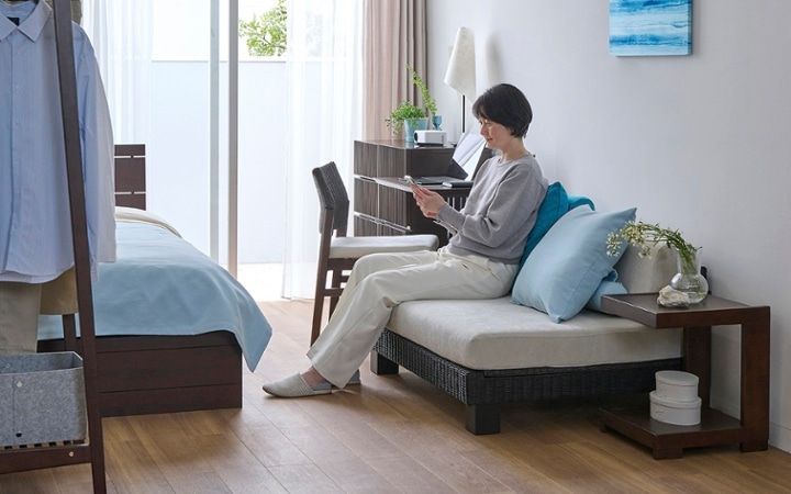 No.297：ブルーで広く見せる6畳。開放感あふれるワンルーム・寝室：画像23