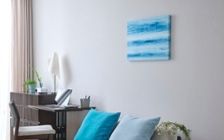 No.297：ブルーで広く見せる6畳。開放感あふれるワンルーム・寝室：画像4