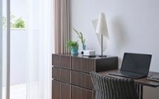 No.297：ブルーで広く見せる6畳。開放感あふれるワンルーム・寝室：画像13