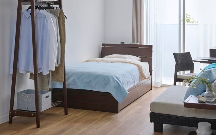 No.297：ブルーで広く見せる6畳。開放感あふれるワンルーム・寝室：画像22