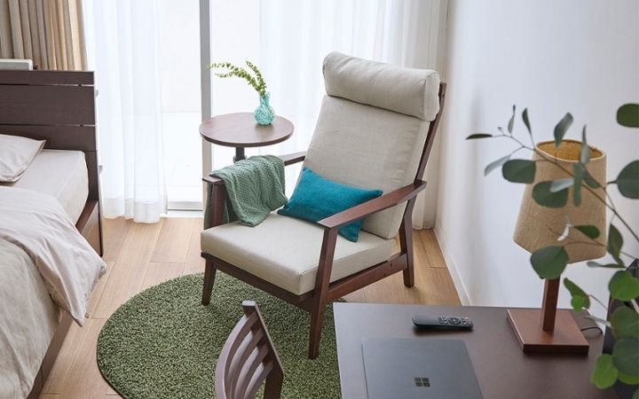 No.301：ラウンジチェアのある生活。6畳ワンルーム・寝室に特等席：画像6