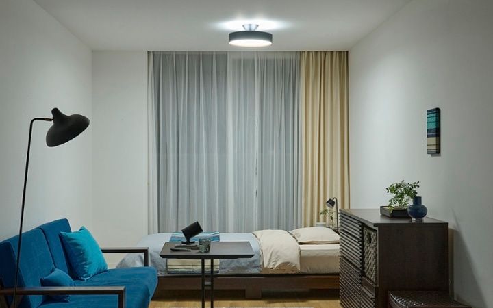 No.309：ブルー×ブラックでクールに演出。静寂を感じる大人の8畳：画像13