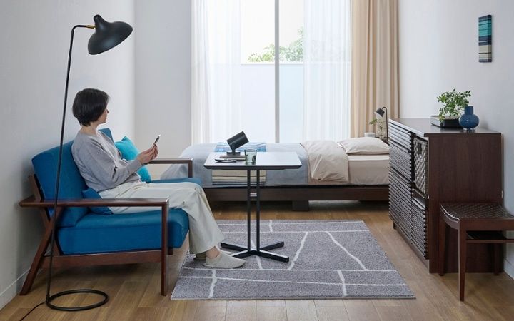 No.309：ブルー×ブラックでクールに演出。静寂を感じる大人の8畳：画像18