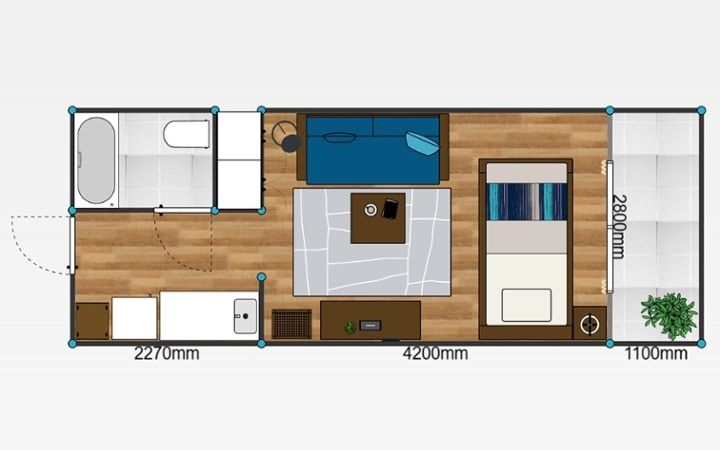No.309：ブルー×ブラックでクールに演出。静寂を感じる大人の8畳：画像31