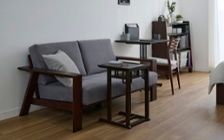 No.310：グレーが織りなす特別感。モダンな8畳ワンルーム・寝室：画像4