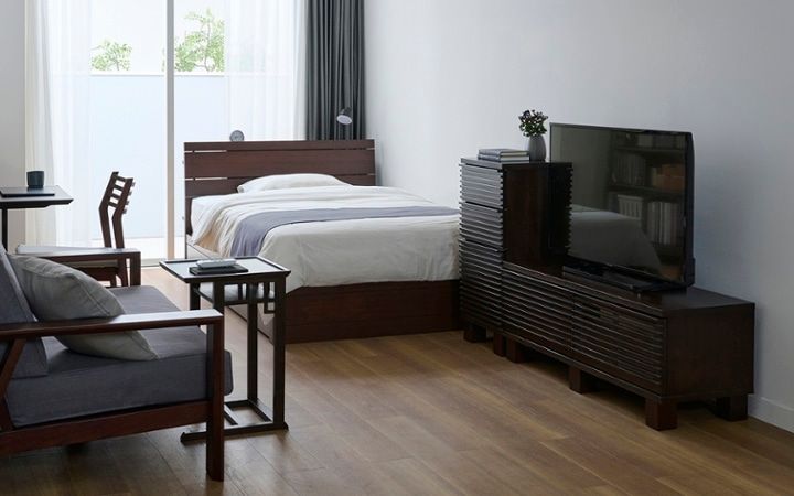 No.310：グレーが織りなす特別感。モダンな8畳ワンルーム・寝室：画像8